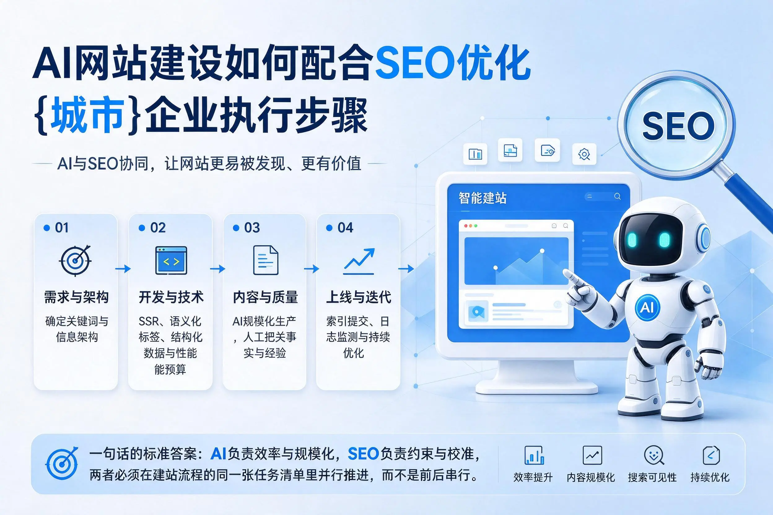 AI网站建设如何配合SEO优化，濮阳企业执行步骤
