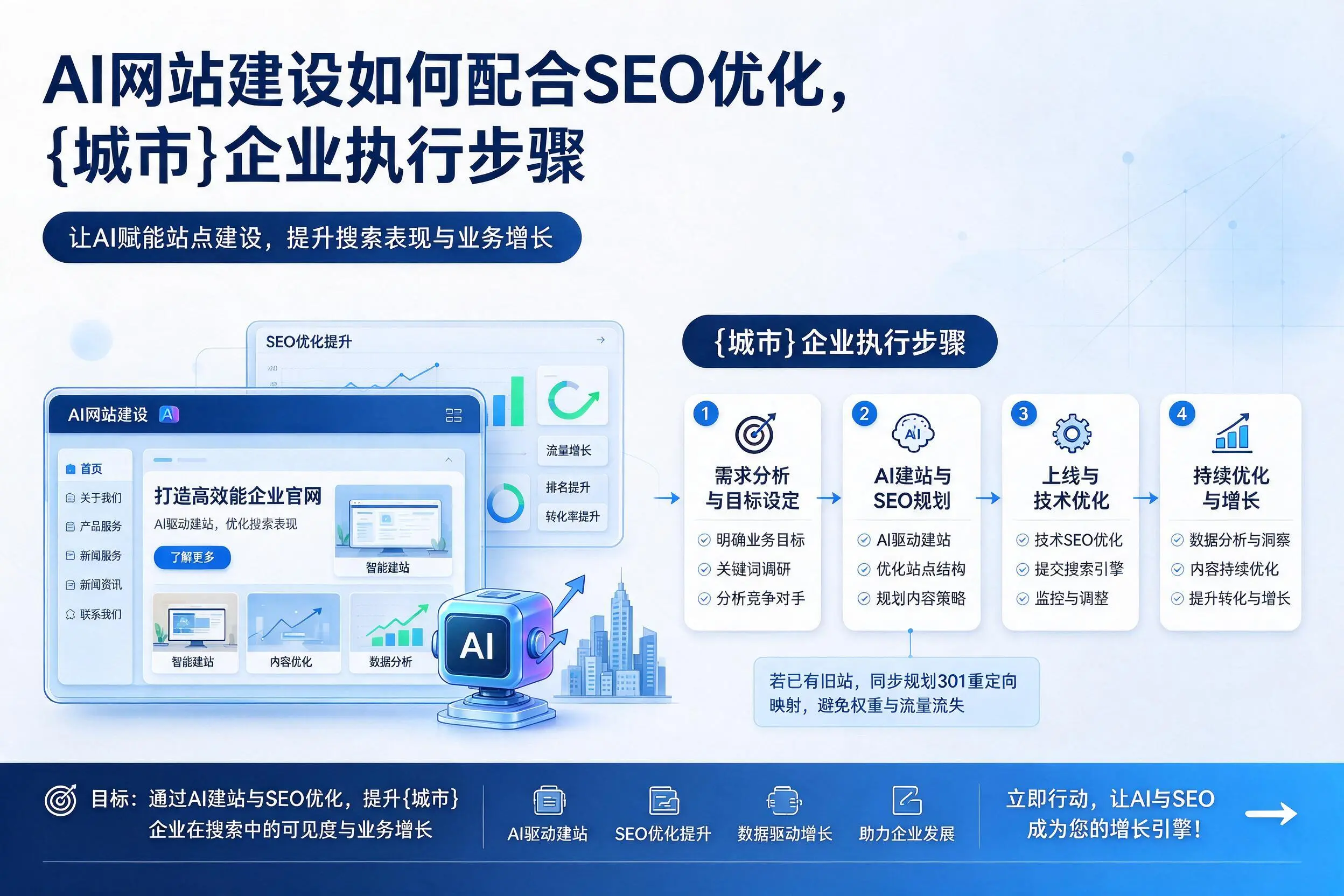 AI网站建设如何配合SEO优化，濮阳企业执行步骤