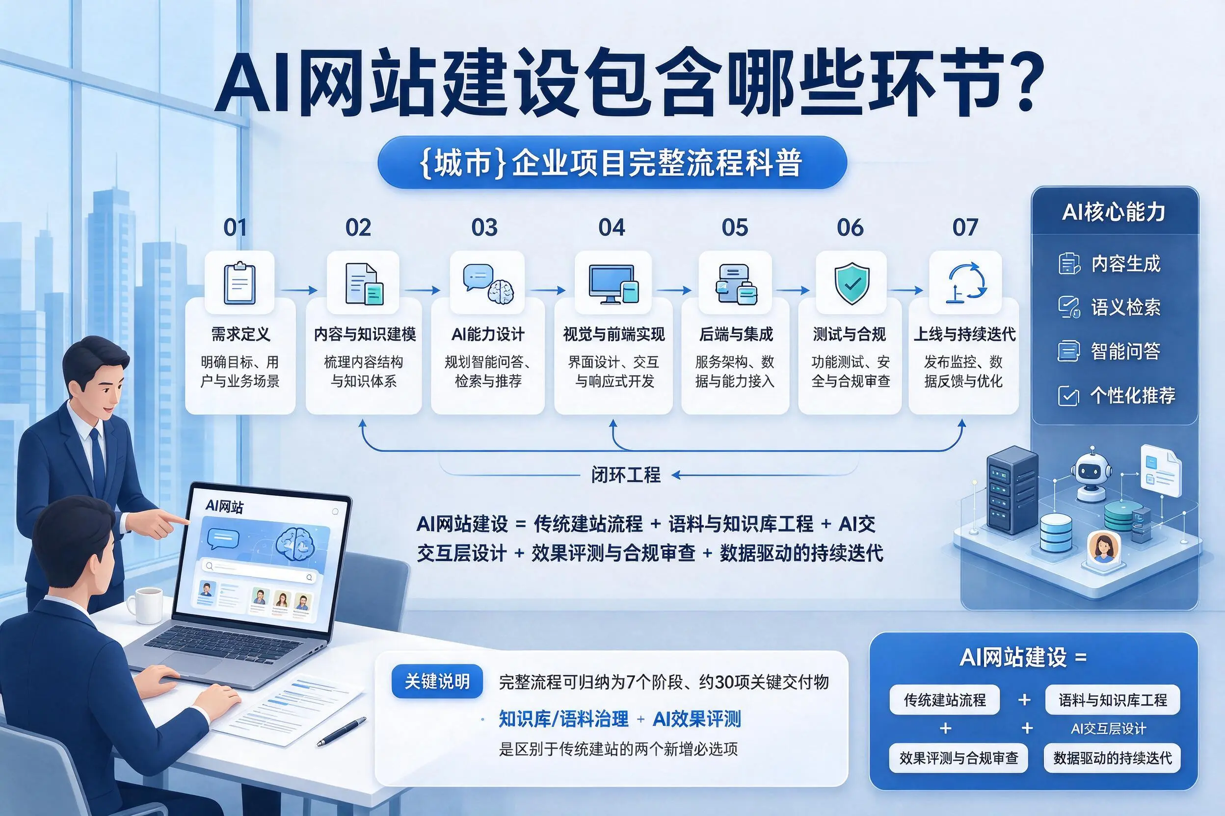 AI网站建设包含哪些环节？濮阳企业项目完整流程科普