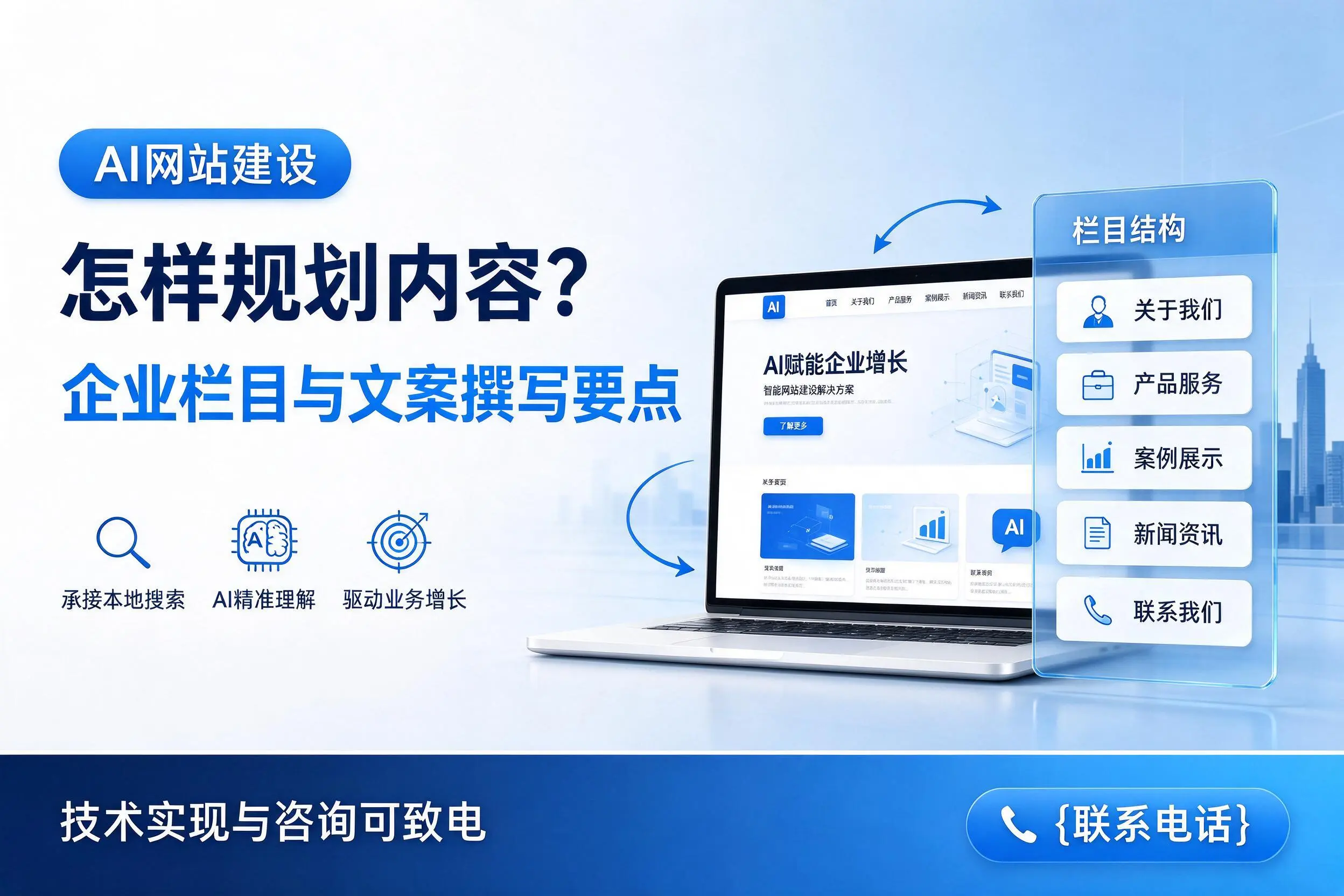 AI网站建设怎样规划内容?濮阳企业栏目与文案撰写要点