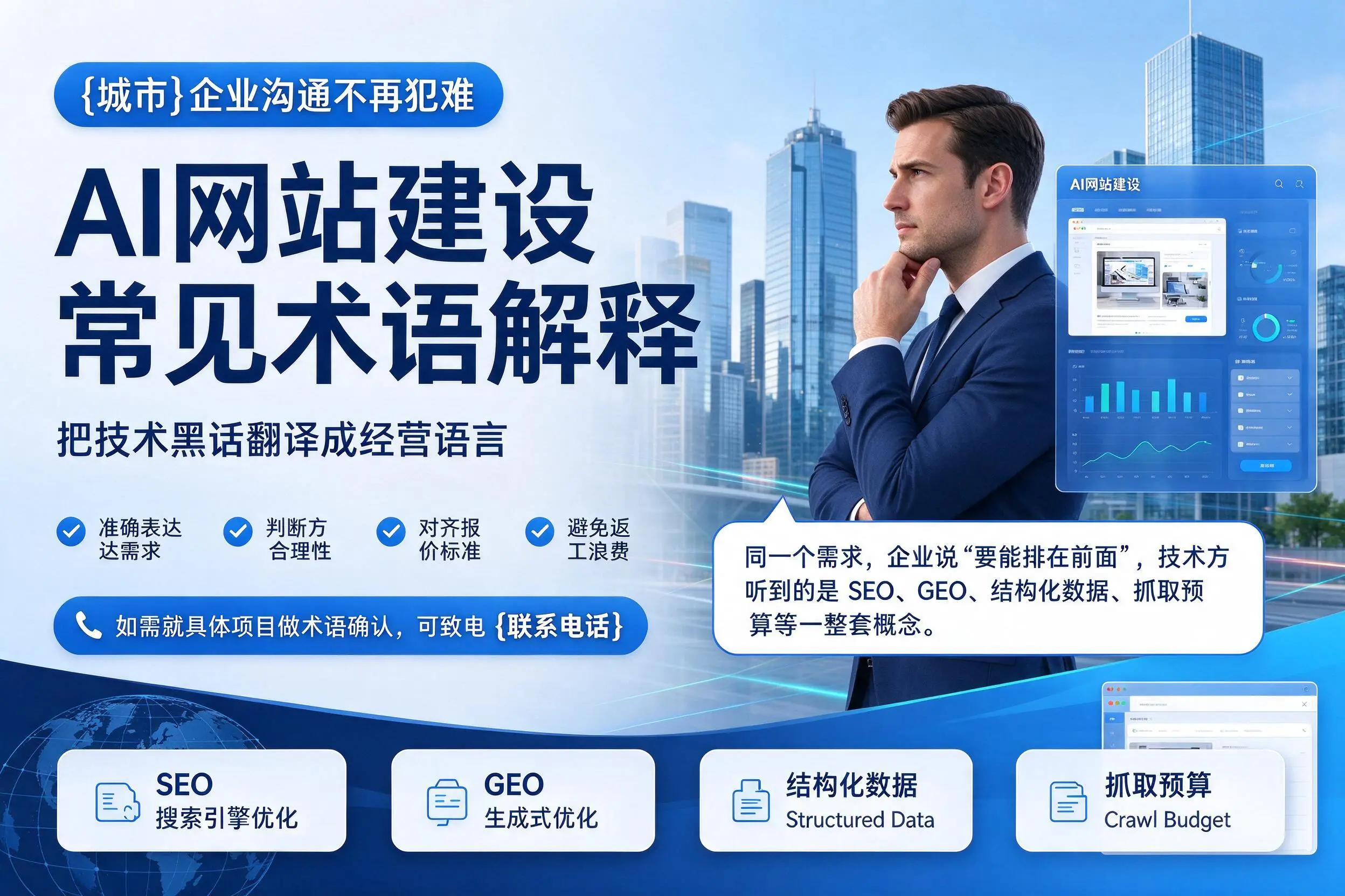 AI网站建设常见术语解释，濮阳企业沟通不再犯难