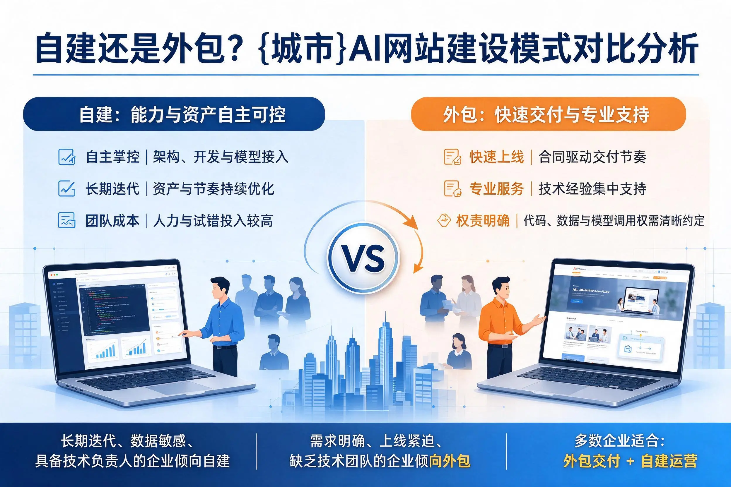 自建还是外包？濮阳AI网站建设模式对比分析